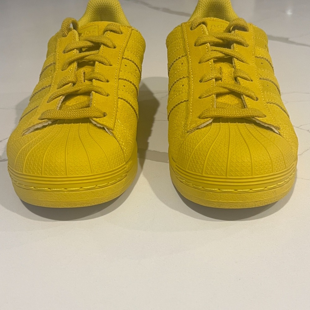 Adidas Superstar Shell Toe Yellow Sneaker Mens Sz 5.5 - Picture 8 of 16